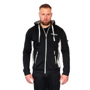 hættetrøje lynlås | sort/hvid